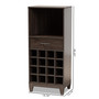 Trenton Modern and Contemporary Dark Brown Finished Wood 1-Drawer Wine Storage Cabinet WC8001-Dark Brown-Wine Cabinet By Baxton Studio