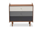 Halden Mid-Century Modern Multicolor Walnut Brown and Grey Gradient Finished Wood 3-Drawer Chest FP-11021-Grey/Walnut-3DW-Chest By Baxton Studio