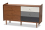 Halden Mid-Century Modern Multicolor Walnut Brown and Grey Gradient Finished Wood 6-Drawer Dresser FP-11020-Grey/Walnut-6DW-Dresser By Baxton Studio