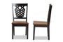 Gervais Modern and Contemporary Transitional Two-Tone Dark Brown and Walnut Brown Finished Wood 2-Piece Dining Chair Set RH339C-Dark Brown/Walnut Wood Scoop Seat-DC-2PK By Baxton Studio