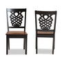 Gervais Modern and Contemporary Transitional Two-Tone Dark Brown and Walnut Brown Finished Wood 2-Piece Dining Chair Set RH339C-Dark Brown/Walnut Wood Scoop Seat-DC-2PK By Baxton Studio