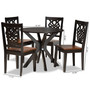 Liese Modern and Contemporary Transitional Two-Tone Dark Brown and Walnut Brown Finished Wood 5-Piece Dining Set Liese-Dark Brown/Walnut-5PC Dining Set By Baxton Studio