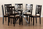 Liese Modern and Contemporary Transitional Two-Tone Dark Brown and Walnut Brown Finished Wood 7-Piece Dining Set Liese-Dark Brown/Walnut-7PC Dining Set By Baxton Studio