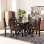 Liese Modern and Contemporary Transitional Two-Tone Dark Brown and Walnut Brown Finished Wood 7-Piece Dining Set Liese-Dark Brown/Walnut-7PC Dining Set By Baxton Studio