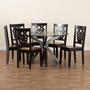 Liese Modern and Contemporary Transitional Two-Tone Dark Brown and Walnut Brown Finished Wood 7-Piece Dining Set Liese-Dark Brown/Walnut-7PC Dining Set By Baxton Studio