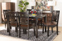 Luisa Modern and Contemporary Two-Tone Dark Brown and Walnut Brown Finished Wood 7-Piece Dining Set Luisa-Dark Brown/Walnut-7PC Dining Set By Baxton Studio