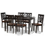 Luisa Modern and Contemporary Two-Tone Dark Brown and Walnut Brown Finished Wood 7-Piece Dining Set Luisa-Dark Brown/Walnut-7PC Dining Set By Baxton Studio