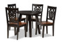 Mina Modern and Contemporary Transitional Two-Tone Dark Brown and Walnut Brown Finished Wood 5-Piece Dining Set Mina-Dark Brown/Walnut-5PC Dining Set By Baxton Studio