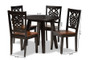 Mina Modern and Contemporary Transitional Two-Tone Dark Brown and Walnut Brown Finished Wood 5-Piece Dining Set Mina-Dark Brown/Walnut-5PC Dining Set By Baxton Studio