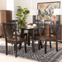 Mina Modern and Contemporary Transitional Two-Tone Dark Brown and Walnut Brown Finished Wood 5-Piece Dining Set Mina-Dark Brown/Walnut-5PC Dining Set By Baxton Studio