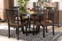 Salida Modern and Contemporary Transitional Two-Tone Dark Brown and Walnut Brown Finished Wood 5-Piece Dining Set Salida-Dark Brown/Walnut-5PC Dining Set By Baxton Studio