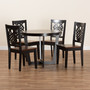 Salida Modern and Contemporary Transitional Two-Tone Dark Brown and Walnut Brown Finished Wood 5-Piece Dining Set Salida-Dark Brown/Walnut-5PC Dining Set By Baxton Studio