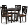 Salida Modern and Contemporary Transitional Two-Tone Dark Brown and Walnut Brown Finished Wood 5-Piece Dining Set Salida-Dark Brown/Walnut-5PC Dining Set By Baxton Studio