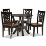 Valda Modern and Contemporary Transitional Two-Tone Dark Brown and Walnut Brown Finished Wood 5-Piece Dining Set Valda-Dark Brown/Walnut-5PC Dining Set By Baxton Studio