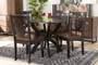 Wanda Modern and Contemporary Transitional Two-Tone Dark Brown and Walnut Brown Finished Wood 5-Piece Dining Set Wanda-Dark Brown/Walnut-5PC Dining Set By Baxton Studio