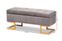 Ellery Luxe and Glam Grey Velvet Fabric Upholstered and Gold Finished Metal Storage Ottoman WS-14115-Grey Velvet/Gold-Otto By Baxton Studio