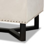 Esther Modern and Contemporary Beige Velvet Fabric Upholstered and Dark Brown Finished Wood Storage Ottoman WS-20716-Beige/Espresso-Otto By Baxton Studio