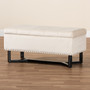 Esther Modern and Contemporary Beige Velvet Fabric Upholstered and Dark Brown Finished Wood Storage Ottoman WS-20716-Beige/Espresso-Otto By Baxton Studio