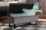 Esther Modern and Contemporary Grey Velvet Fabric Upholstered and Dark Brown Finished Wood Storage Ottoman WS-20716-Grey/Espresso-Otto By Baxton Studio