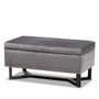 Esther Modern and Contemporary Grey Velvet Fabric Upholstered and Dark Brown Finished Wood Storage Ottoman WS-20716-Grey/Espresso-Otto By Baxton Studio