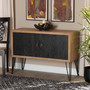 Denali Modern and Contemporary Two-Tone Walnut Brown and Black Finished Wood and Metal Storage Cabinet JY20A174-Black/Walnut-Cabinet By Baxton Studio