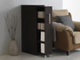 Lindo Dark Brown Wood Bookcase with One Pulled-out Door Shelving Cabinet SH-001-Espresso By Baxton Studio