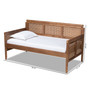 Toveli Vintage French Inspired Ash Wanut Finished Wood And Synthetic Rattan Daybed MG0015-Ash Walnut Rattan-Daybed By Baxton Studio