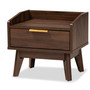 Lena Mid-Century Modern Walnut Brown Finished 1-Drawer Wood Nightstand LV4ST4240WI-Columbia-NS By Baxton Studio