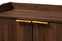 Lena Mid-Century Modern Walnut Brown Finished 5-Shelf Wood Entryway Shoe Cabinet LV4SC4150WI-Columbia-Shoe Cabinet By Baxton Studio