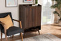 Lena Mid-Century Modern Walnut Brown Finished 5-Shelf Wood Entryway Shoe Cabinet LV4SC4150WI-Columbia-Shoe Cabinet By Baxton Studio