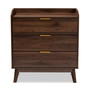 Lena Mid-Century Modern Walnut Brown Finished 3-Drawer Wood Chest LV4COD4230WI-Columbia-3DW-Chest By Baxton Studio