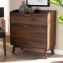 Lena Mid-Century Modern Walnut Brown Finished 3-Drawer Wood Chest LV4COD4230WI-Columbia-3DW-Chest By Baxton Studio