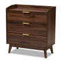 Lena Mid-Century Modern Walnut Brown Finished 3-Drawer Wood Chest LV4COD4230WI-Columbia-3DW-Chest By Baxton Studio