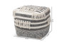 Kirby Moroccan Inspired Grey And Ivory Handwoven Cotton Pouf Ottoman Kirby-Ivory/Grey-Pouf By Baxton Studio