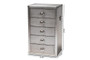 Davet French Industrial Silver Metal 5-Drawer Accent Chest JY17B167-Silver-Chest By Baxton Studio