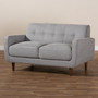 Allister Mid-Century Modern Light Grey Fabric Upholstered Loveseat J1453-Light Grey-LS By Baxton Studio