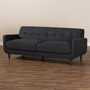 Allister Mid-Century Modern Dark Grey Fabric Upholstered Sofa J1453-Dark Grey-SF By Baxton Studio