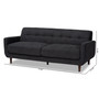 Allister Mid-Century Modern Dark Grey Fabric Upholstered Sofa J1453-Dark Grey-SF By Baxton Studio