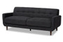 Allister Mid-Century Modern Dark Grey Fabric Upholstered Sofa J1453-Dark Grey-SF By Baxton Studio