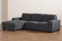 Langley Modern And Contemporary Dark Grey Fabric Upholstered Sectional Sofa With Left Facing Chaise J099C-Dark Grey-LFC By Baxton Studio