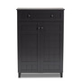 Glidden Modern And Contemporary Dark Grey Finished 5-Shelf Wood Shoe Storage Cabinet With Drawer FP-1203-Dark Grey By Baxton Studio