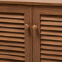 Coolidge Modern And Contemporary Walnut Finished 8-Shelf Wood Shoe Storage Cabinet FP-04LV-Walnut By Baxton Studio