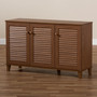 Coolidge Modern And Contemporary Walnut Finished 8-Shelf Wood Shoe Storage Cabinet FP-04LV-Walnut By Baxton Studio