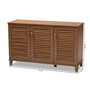 Coolidge Modern And Contemporary Walnut Finished 8-Shelf Wood Shoe Storage Cabinet FP-04LV-Walnut By Baxton Studio
