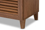 Coolidge Modern And Contemporary Walnut Finished 5-Shelf Wood Shoe Storage Cabinet With Drawer FP-03LV-Walnut By Baxton Studio