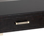 Carville Modern And Contemporary Dark Brown Faux Leather Upholstered Gold Finished 2-Drawer Console Table FJ2A035-Dark Brown-Console By Baxton Studio
