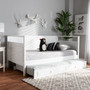 Cintia Cottage Farmhouse White Finished Wood Twin Size Daybed With Trundle Cintia-White-Daybed-T By Baxton Studio