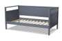 Cintia Cottage Farmhouse Grey Finished Wood Twin Size Daybed Cintia-Grey-Daybed By Baxton Studio