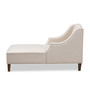 Leonie Modern And Contemporary Beige Fabric Upholstered Wenge Brown Finished Chaise Lounge CFCL3-Beige/Wenge-KD Chaise By Baxton Studio