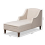 Leonie Modern And Contemporary Beige Fabric Upholstered Wenge Brown Finished Chaise Lounge CFCL3-Beige/Wenge-KD Chaise By Baxton Studio